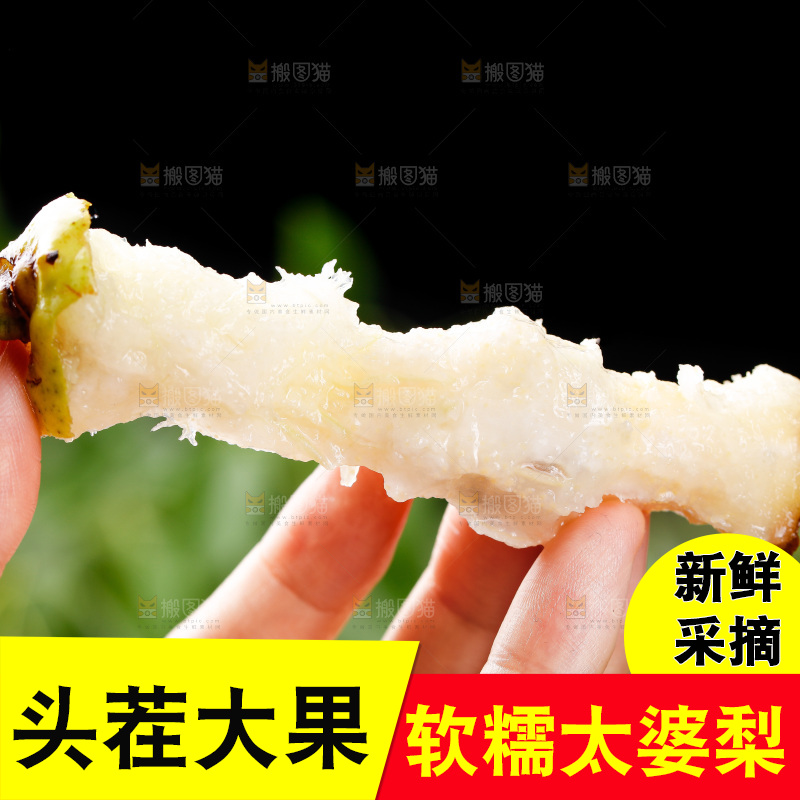 手里拿着太婆梨果核