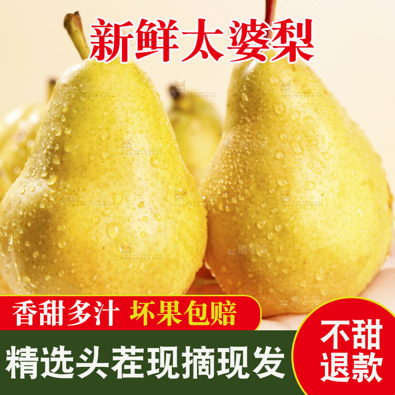 手里放着烟台太婆梨