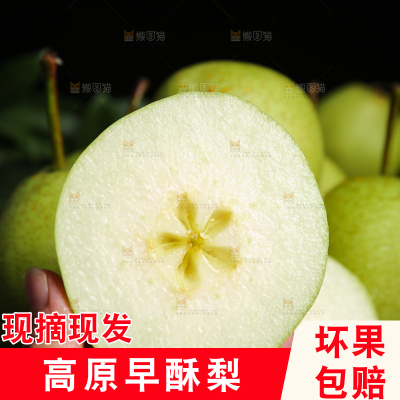 手里拿着切开的早酥梨