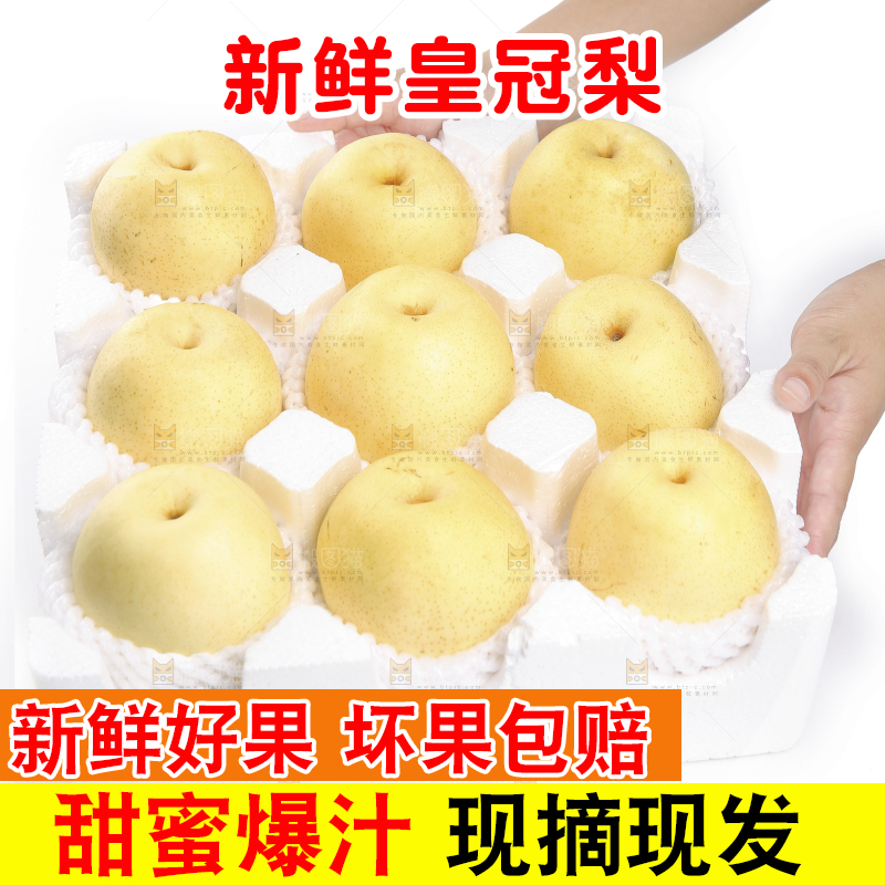 手拿着一箱砀山皇冠梨
