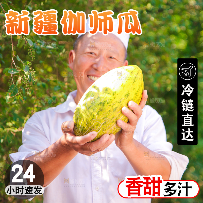 农民手里拿着伽师瓜