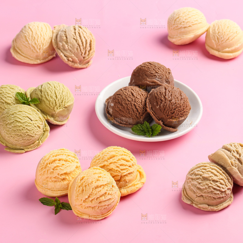 浅底上的放着的冰淇淋