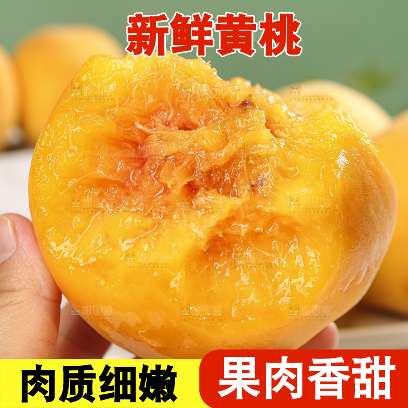 手里拿着炎陵黄桃