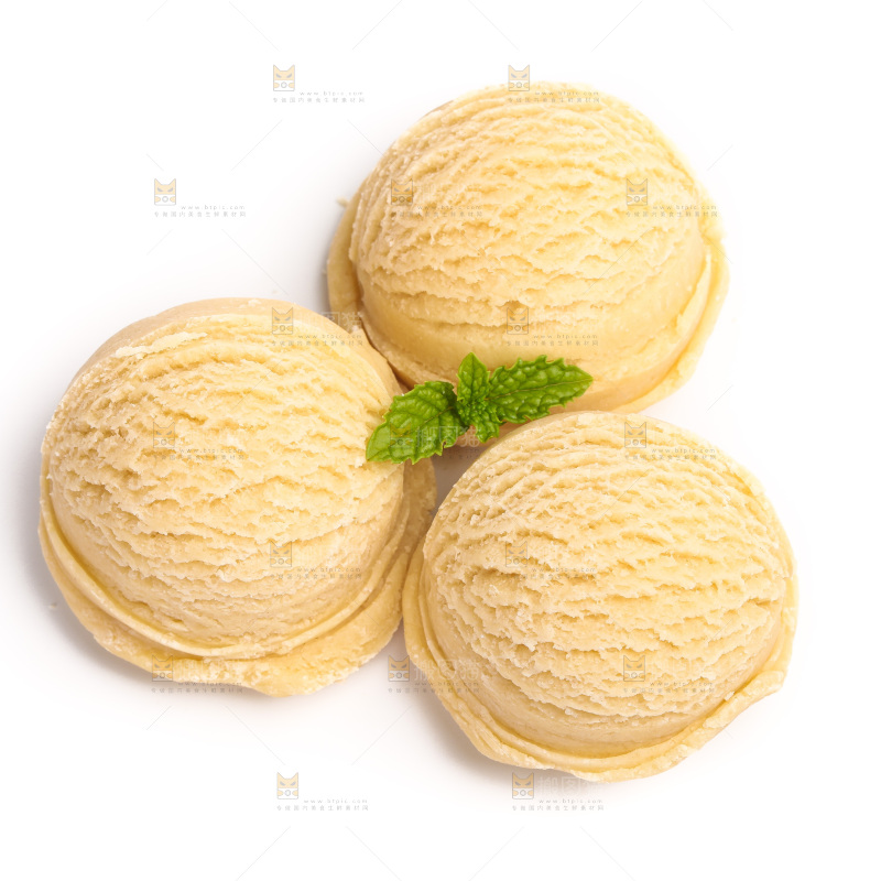 白底上的冰激凌球
