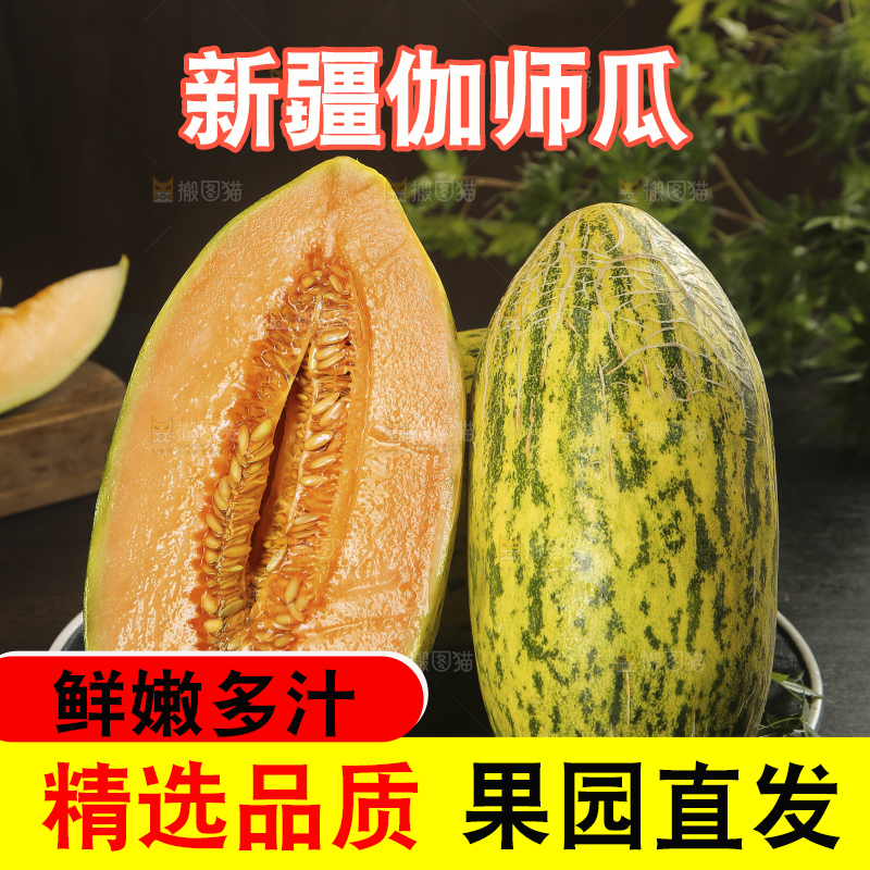深底上切开的伽师瓜