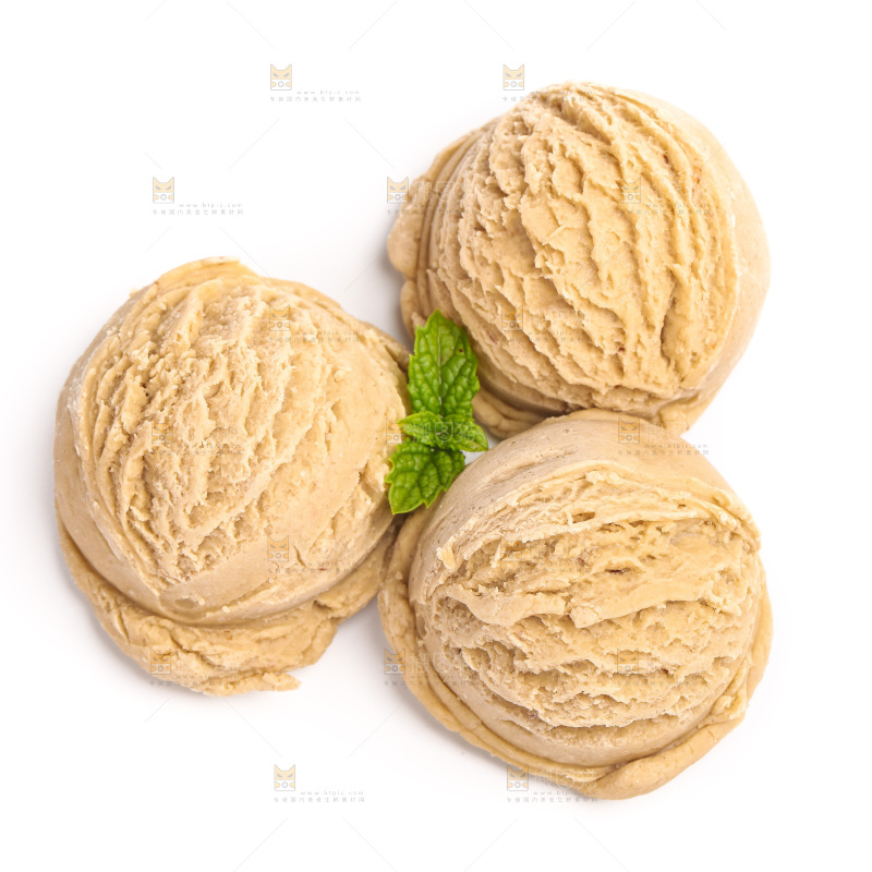 白底上的冰激凌球