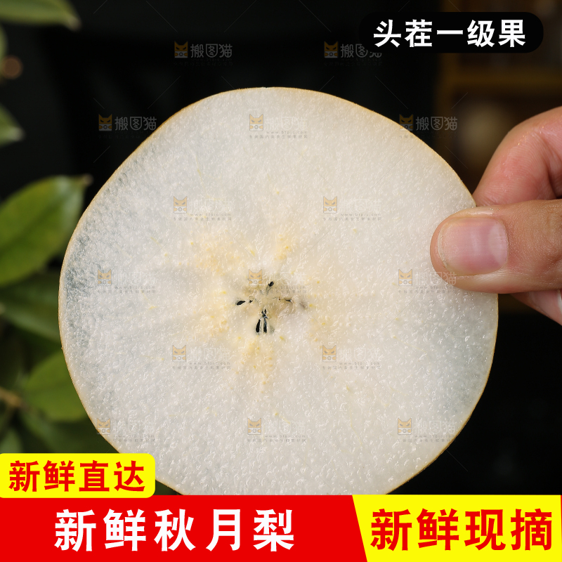 手里拿着切片的秋月梨
