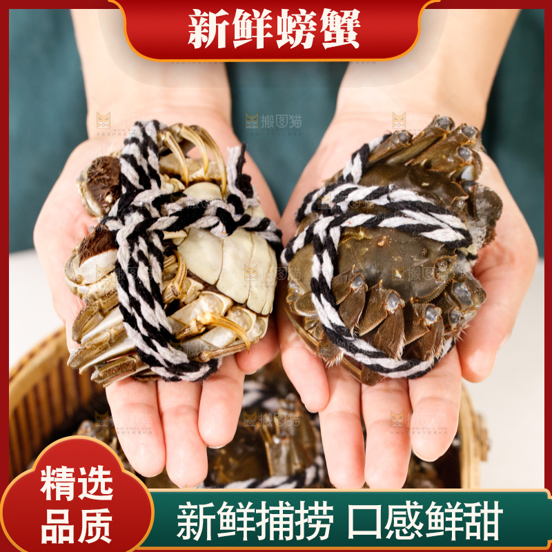 手里放着阳澄湖大闸蟹