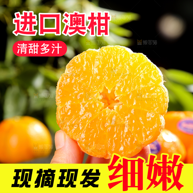 手里拿着新鲜澳柑果肉