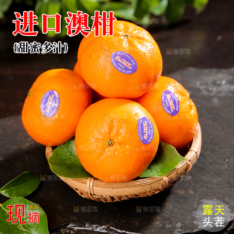 黑底上的一篮新鲜澳柑