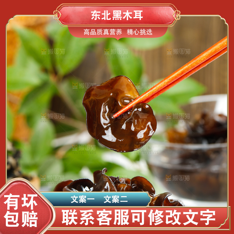 筷子上夹着东北黑木耳