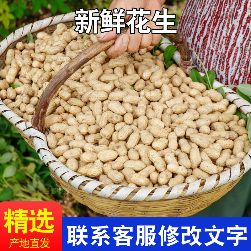 手里提着一筐新鲜花生