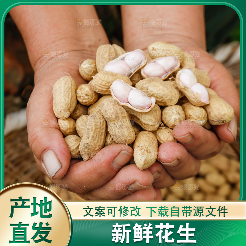 手里的捧着新鲜花生