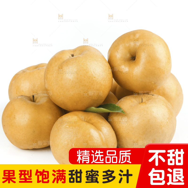 白底上堆放着的秋月梨