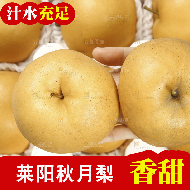 手上放着新鲜秋月梨