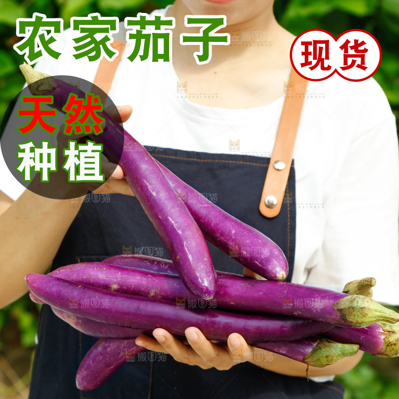 手里拿着长茄子