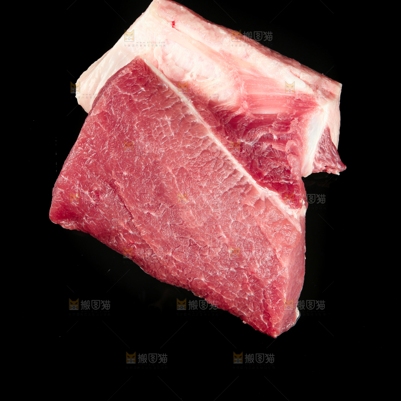 黑底上的猪里脊肉