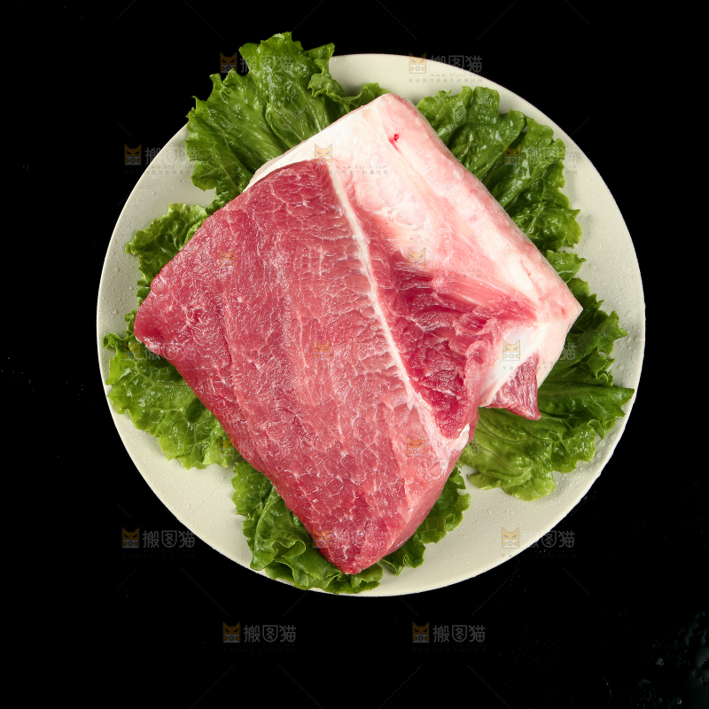 黑底上一盘猪瘦肉