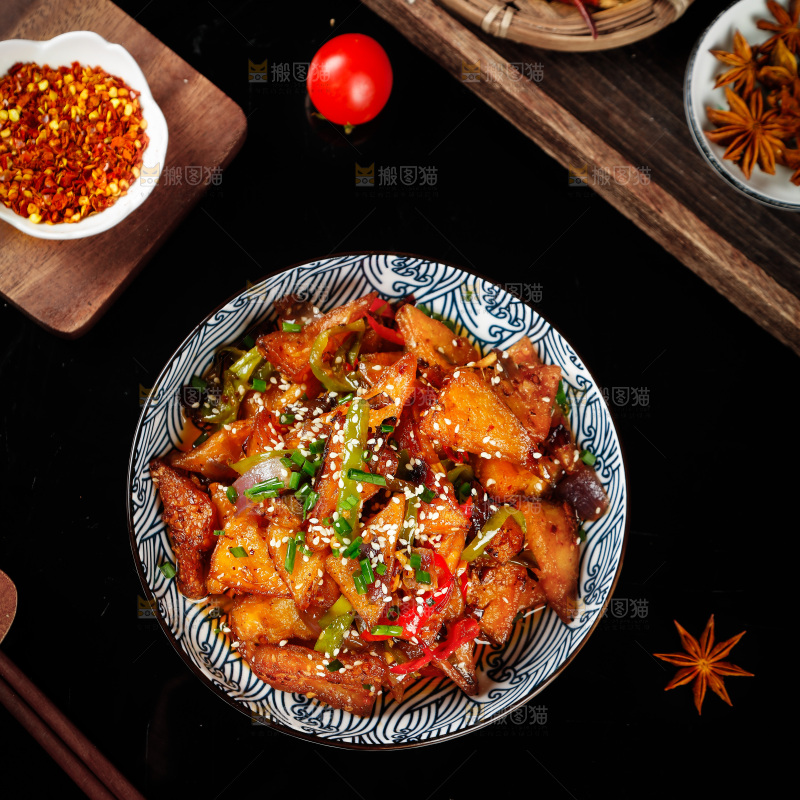 深底上一盘香辣米豆腐