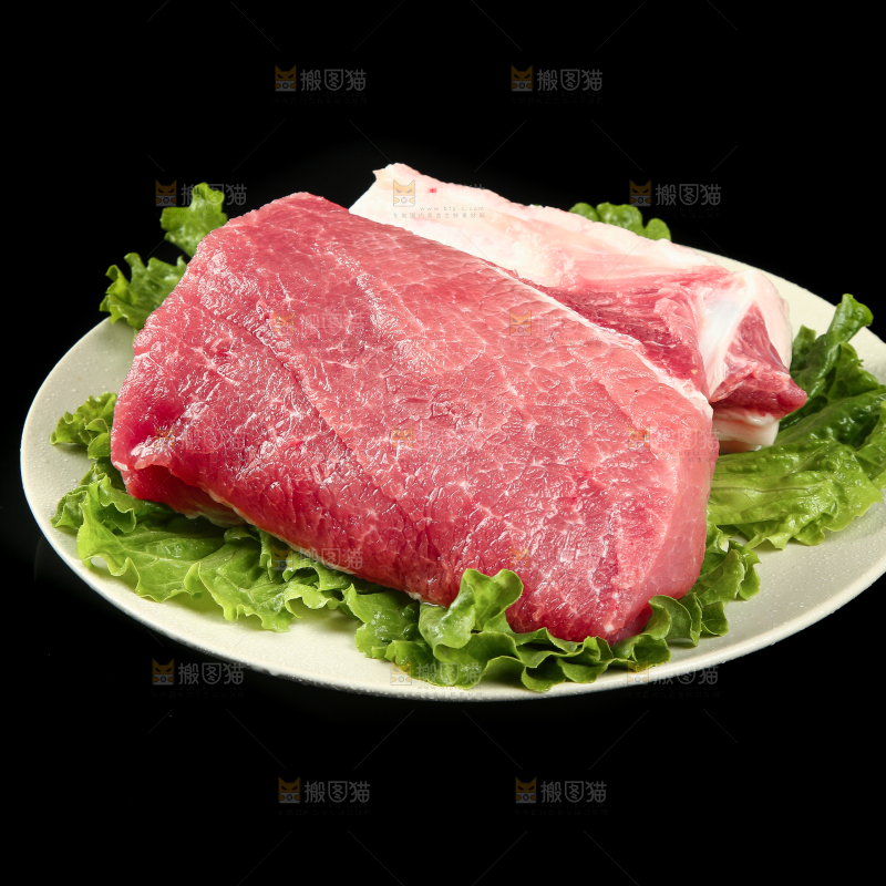 黑底上一盘猪瘦肉