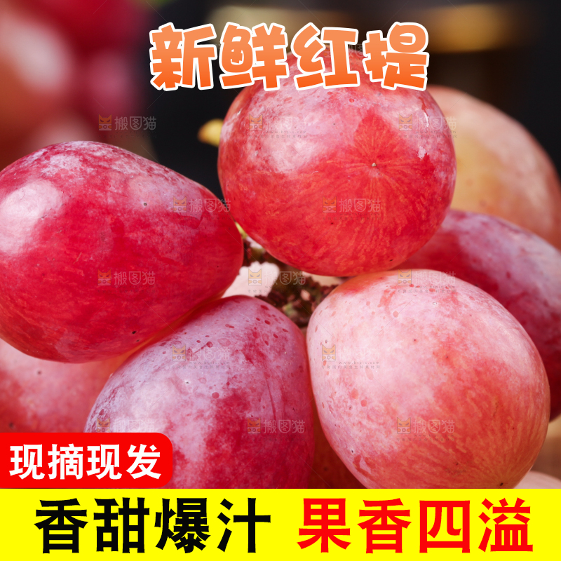 手里的红提葡萄