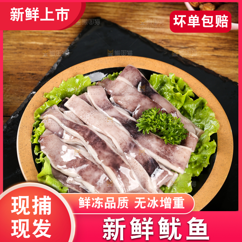 黑底上的鱿鱼