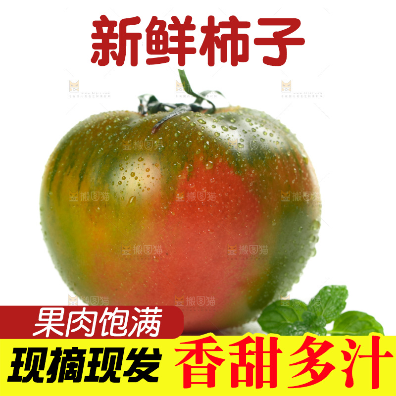 白底上放着铁皮西红柿