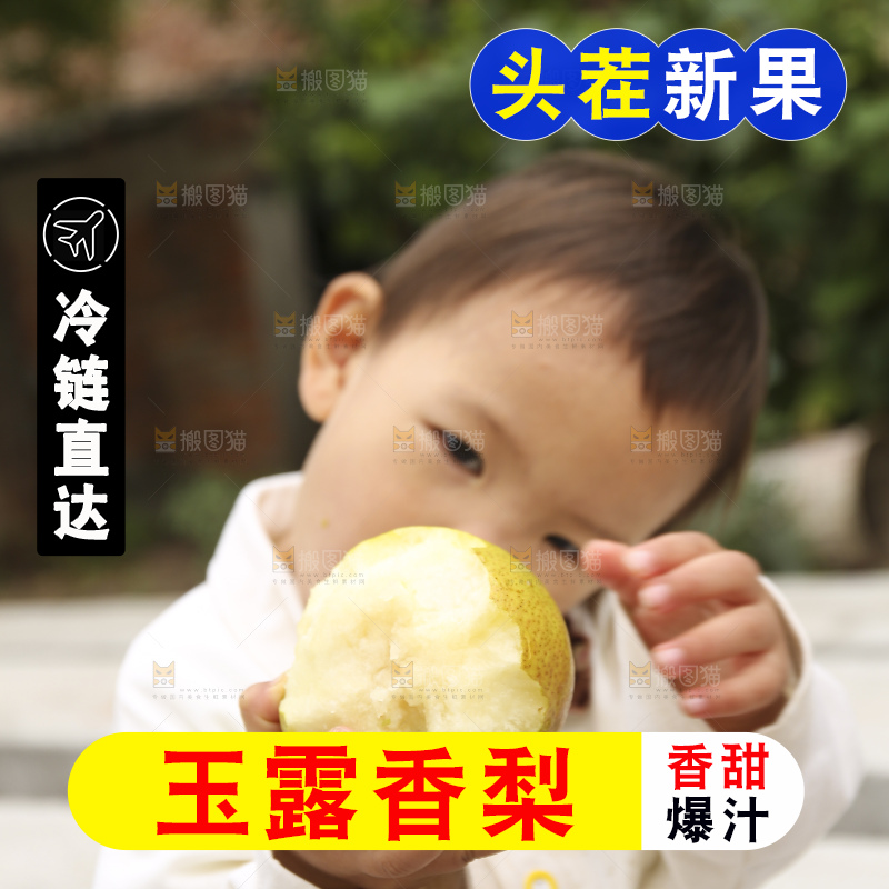 手里拿着玉露香梨