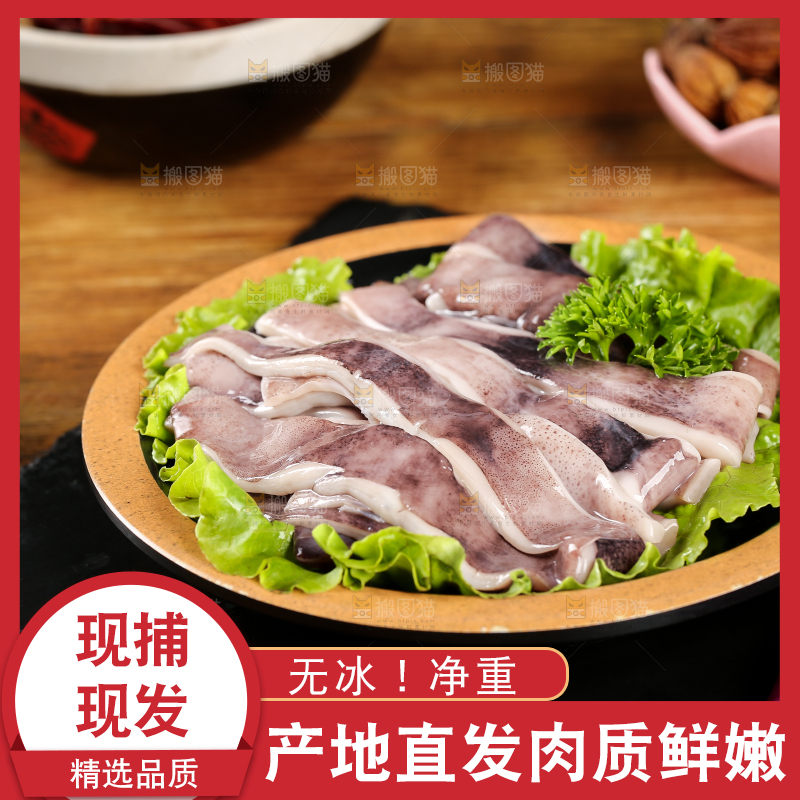 黑底上的鱿鱼