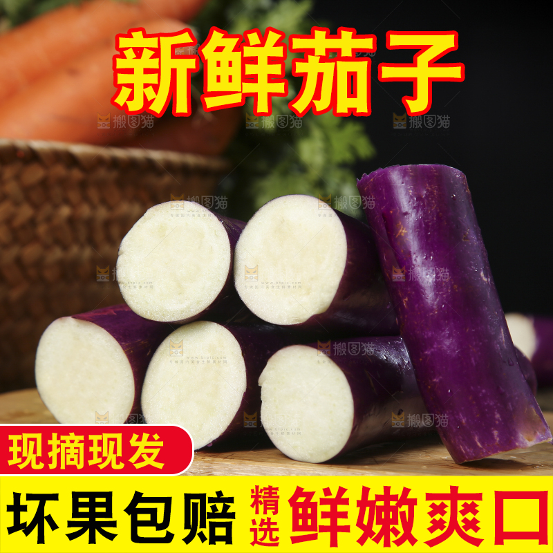 深底上的紫长茄子