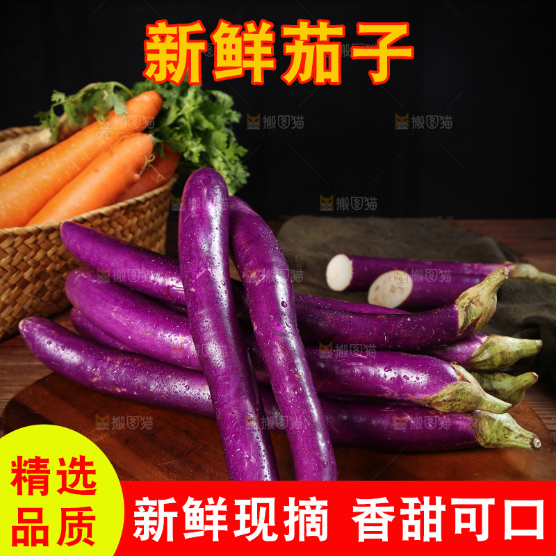 深底上的紫长茄子