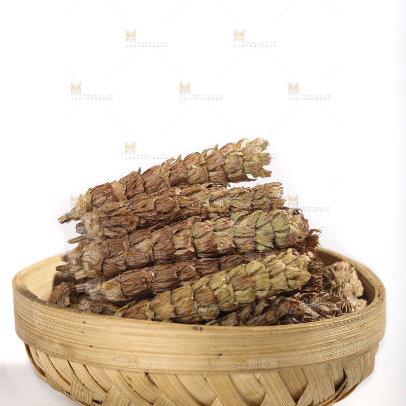 白底上放着夏枯草