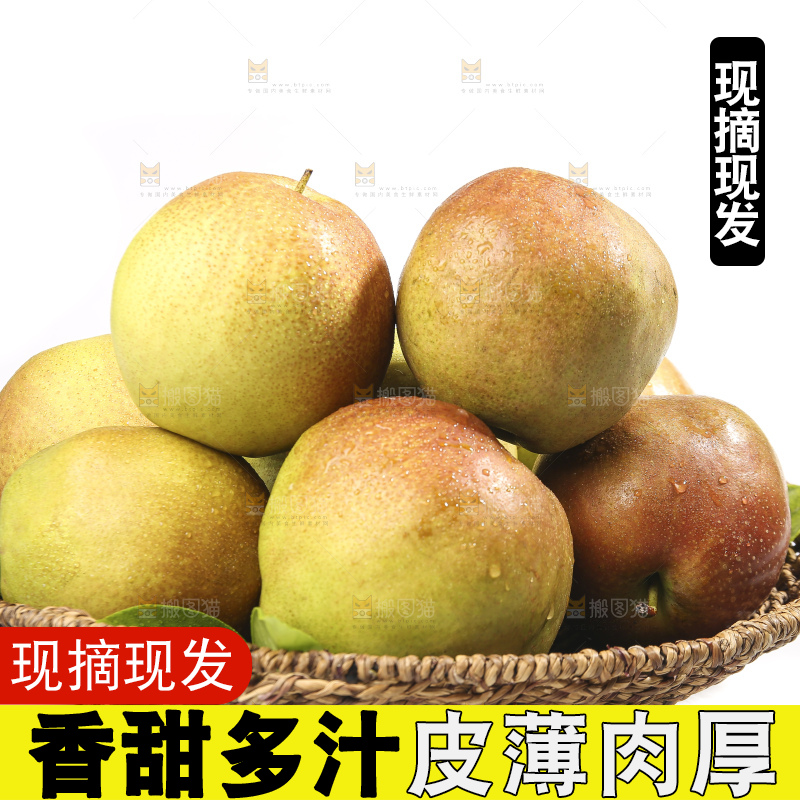 白底上的玉露香梨