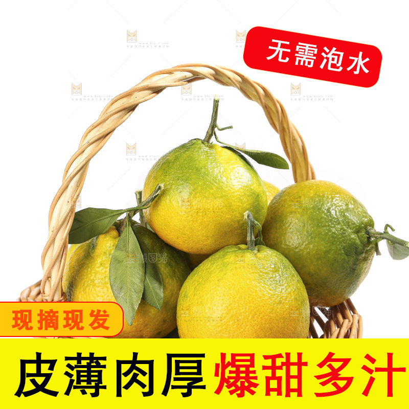 白底上放着的青皮丑橘
