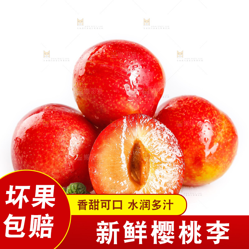 白底上的樱桃李