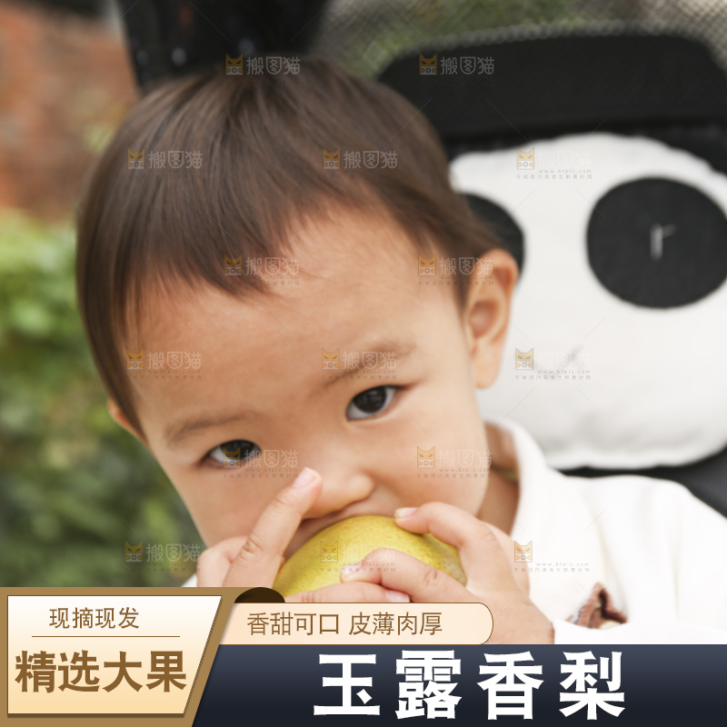 手里拿着玉露香梨