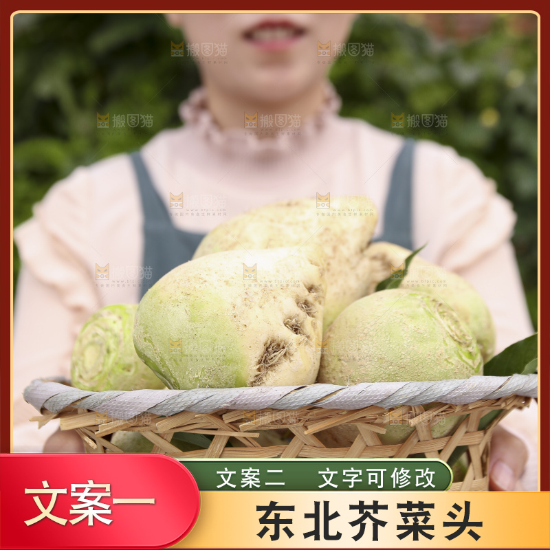 手里拿着大头芥菜