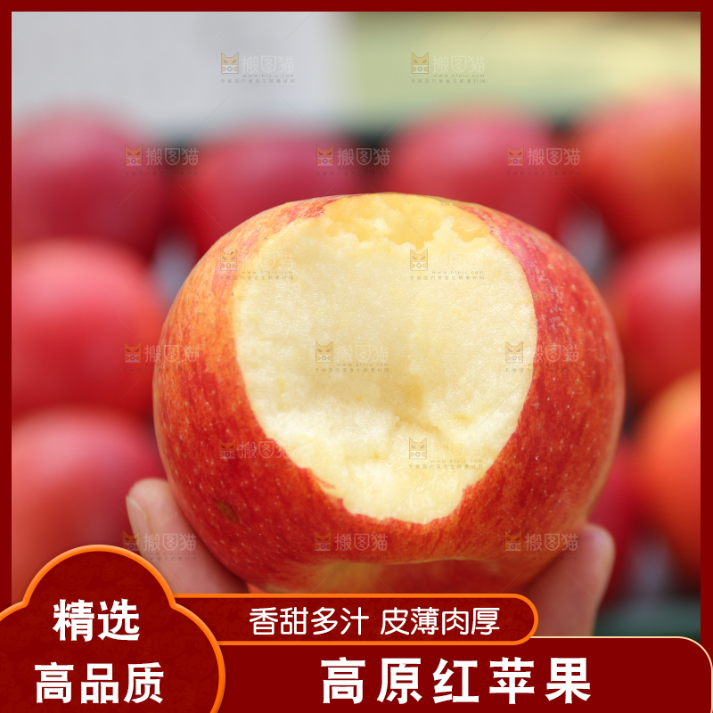 手里拿着高原红苹果