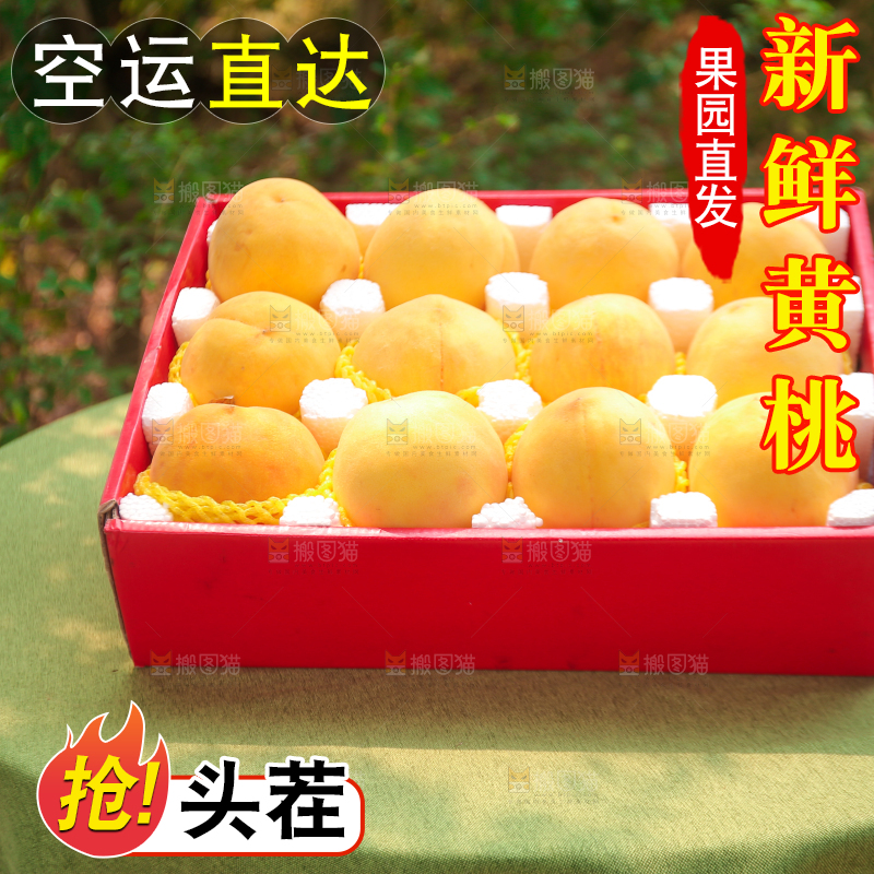 手里拿着炎陵黄桃