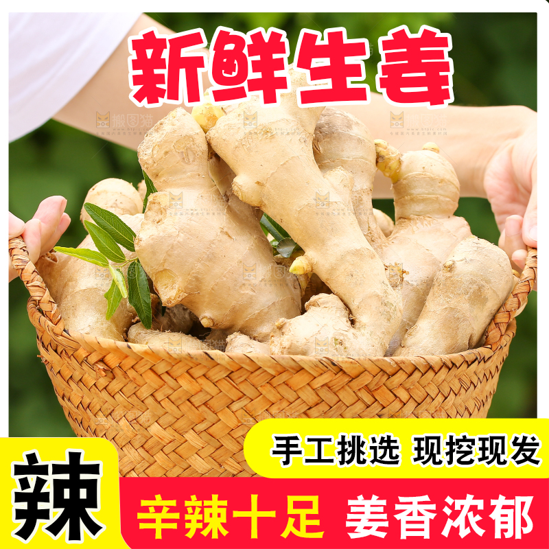 手里拿着生姜