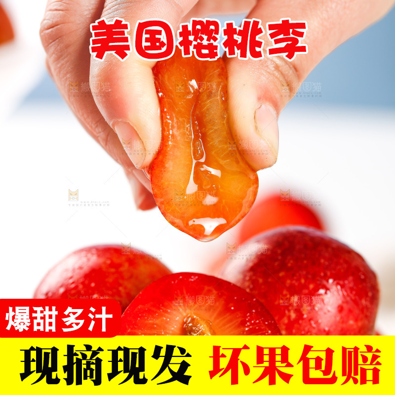 白底上的樱桃李