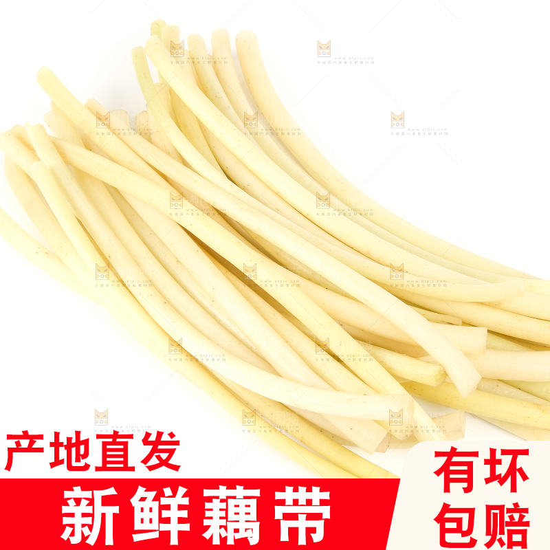 白底上摆放着新鲜藕带