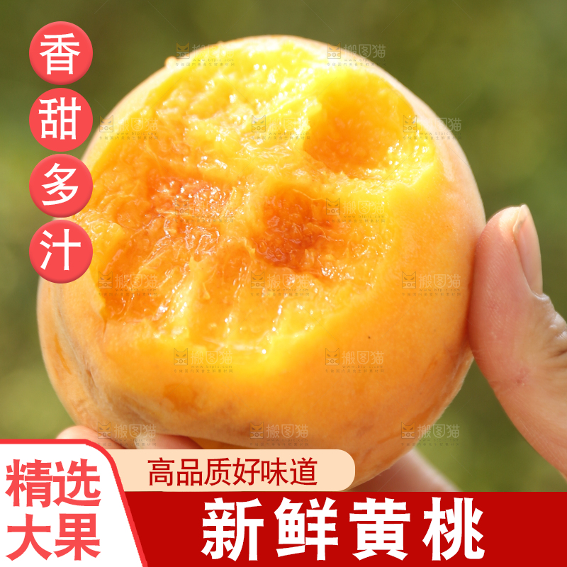 手里拿着炎陵黄桃