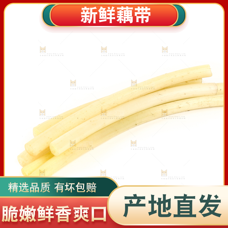 白底上摆放着新鲜藕带