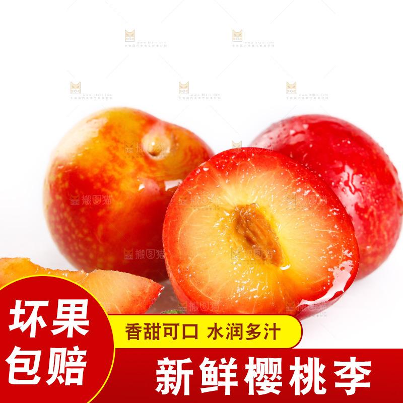 白底上的樱桃李