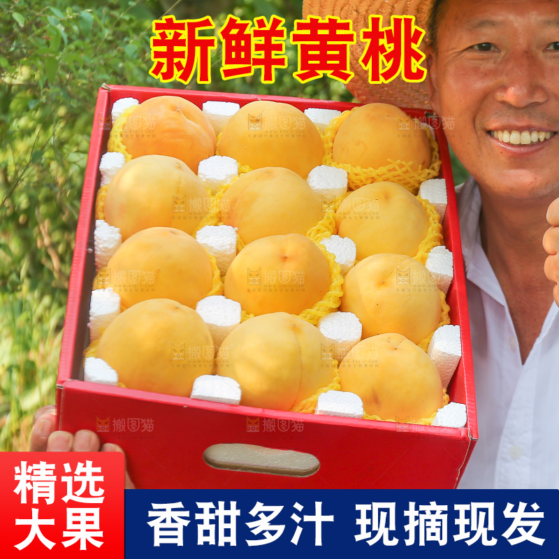 手里拿着炎陵黄桃
