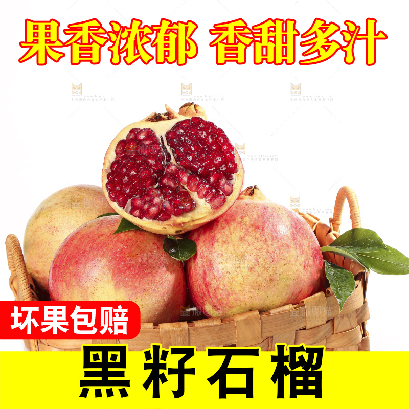 白底上的突尼斯软籽石榴