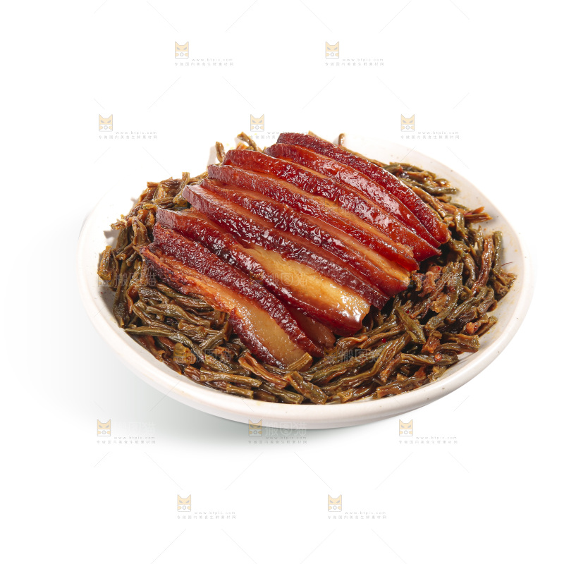 白底上的干豆角扣肉