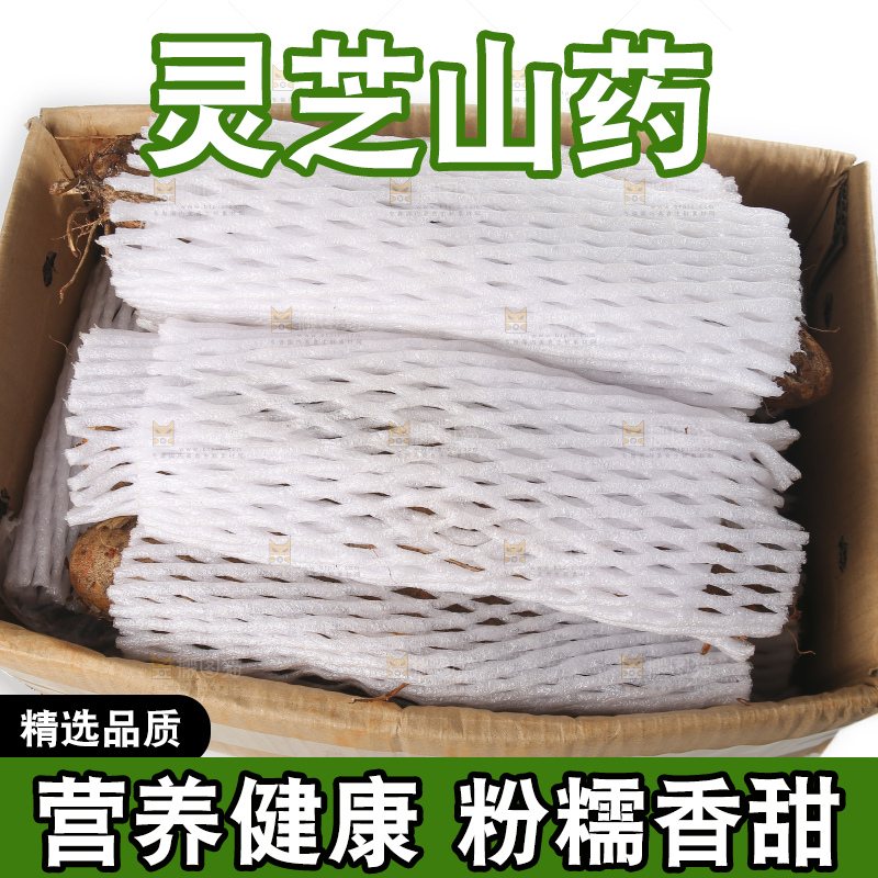 白底上放着灵芝山药
