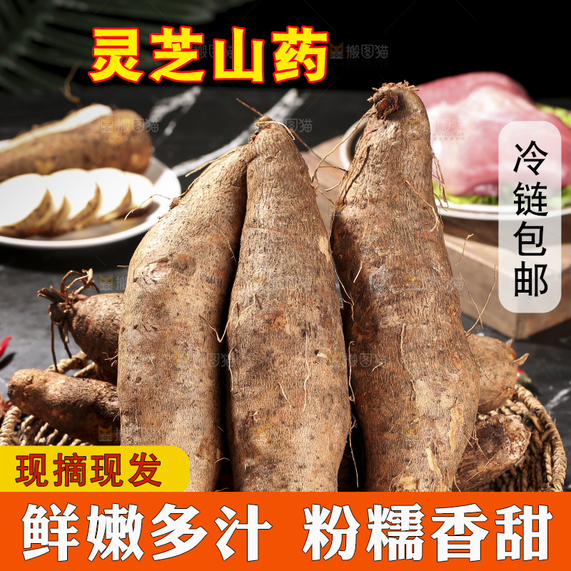 深底上放着灵芝山药